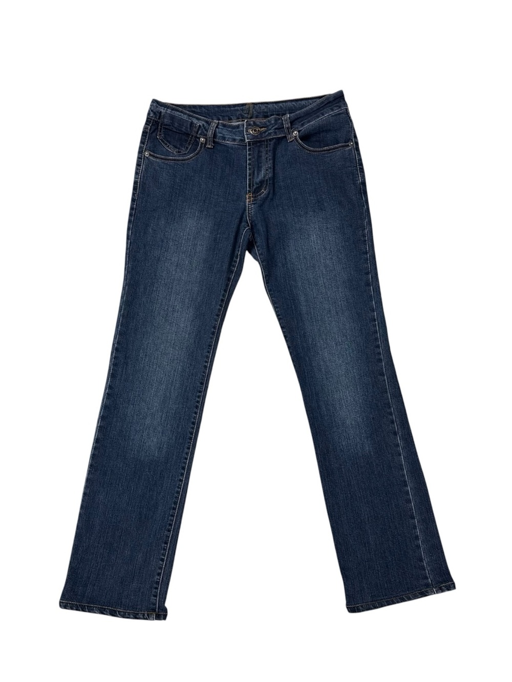 7 For All Mankind Low Rise Boot Cut Straight Jeans Womens Size 31 Dark Wash Blue